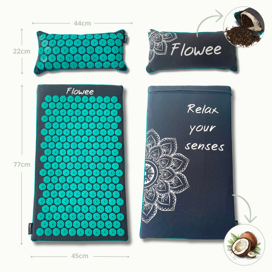 PRE-ORDER: Spijkermat ECO Set - Grijs met zeegroen