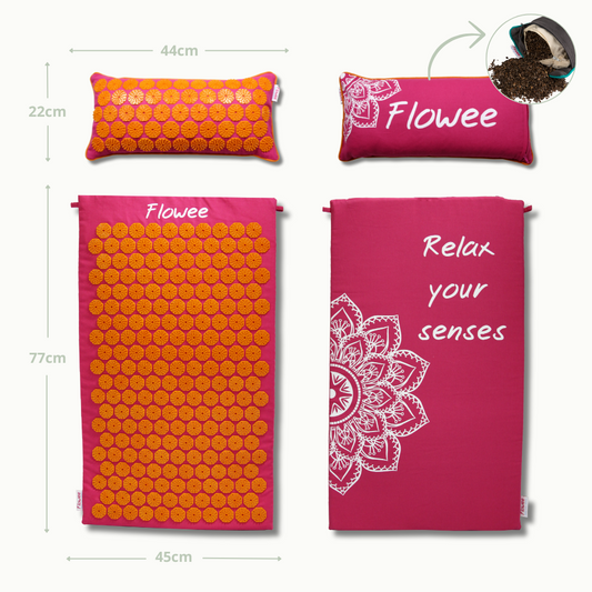 PRE-ORDER: Spijkermat Set - Fuchsia met oranje